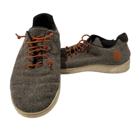 Mens BAABUK Shoes EU43 in Heather Gray Felted Wool URBAN WOOLER Orange Accent - Picture 1 of 14